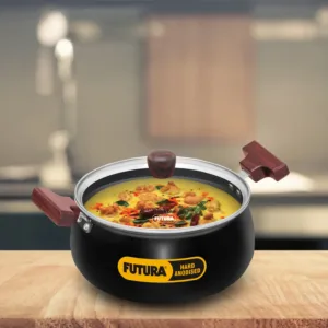 Hawkins Futura Hard Anodised Cook n Serve Handi | Induction & Gas Compatible | Durable Non-Reactive Handi